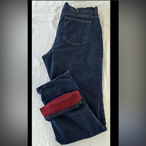 EXCELLENT CONDITION WOMEN’S CABELA FLEECE LINED JEANS SIZE 14 SHORT - Picture 2 of 5